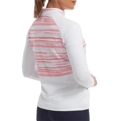 FootJoy Ladies Half-Zip Jersey Watercolour Midlayer White -FootJoy P 88470FJLDSHALFZIPJERSEYWCWHITE 4 L