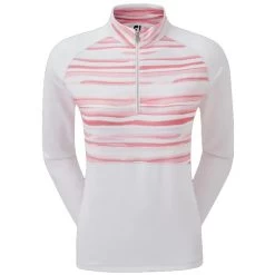 FootJoy Ladies Half-Zip Jersey Watercolour Midlayer White