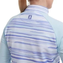 FootJoy Ladies Half-Zip Jersey Watercolour Midlayer Sky Blue -FootJoy P 88471FJLDSHALFZIPJERSEYWCSKYBLUE 4 L