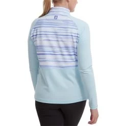 FootJoy Ladies Half-Zip Jersey Watercolour Midlayer Sky Blue -FootJoy P 88471FJLDSHALFZIPJERSEYWCSKYBLUE 6 L
