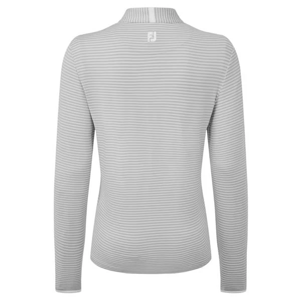 FootJoy Ladies Jersey Tonal Stripe Midlayer Grey 2 FootJoy Ladies Jersey Tonal Stripe Midlayer Grey - Image 2