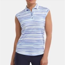 FootJoy Ladies Cap Sleeve Watercolour Print Lisle Violet -FootJoy P 88484FJLDSCAPSLEEVEWCPRINTLISLEVIOLET 3 L