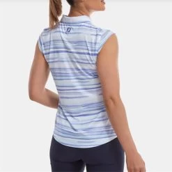 FootJoy Ladies Cap Sleeve Watercolour Print Lisle Violet -FootJoy P 88484FJLDSCAPSLEEVEWCPRINTLISLEVIOLET 4 L