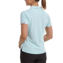 FootJoy Ladies Watercolour Trim Polo Shirt Sky Blue -FootJoy P 88487FOOTJOYSHIRTSKYBLUELADIES 4 L