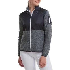 FootJoy Ladies Full-Zip Space Dye Midlayer Navy -FootJoy P 88490FJLADIESFZSPACEMIDLAYERNAVY 3 L