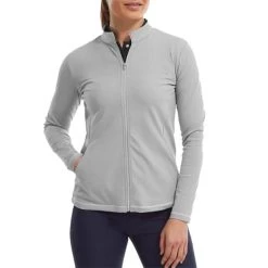 FootJoy Ladies Full-Zip Performance Midlayer Heather Grey -FootJoy P 88505FJLDSFZPERFMIDLAYERHEATHERGREY 3 L
