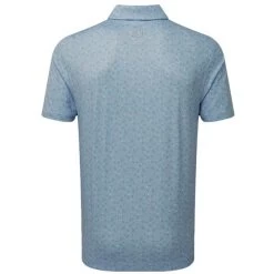 FootJoy Gents Mini Floral Lisle Polo Denim Dusty Purple Azure -FootJoy P 88783FJGENTSFLORALLISLEPOLOENIMDUSTYPURPLE 1 L