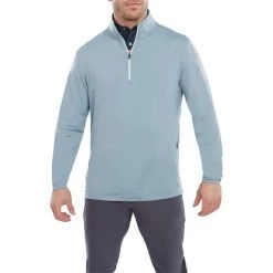 FootJoy Gents Pin Dot Chill-Out Midlayer Denim - Blue - Azure -FootJoy P 88797FJGENTSPINDOTCHILLOUTMIDDENIMBLUEAZURE 2 L