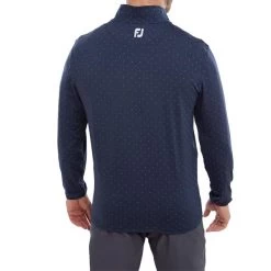 FootJoy Gents Pin Dot Chill-Out Mid-Layer Navy - White -FootJoy P 88798FJGENTSPINDOTCHILLOUTTOPNAVYWHT 3 L