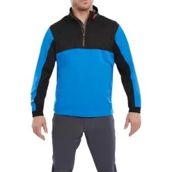 FootJoy Gents HydroKnit Waterproof Half Zip Sapphire - Black - Orange -FootJoy P 88804FOOTJOYTOPSAPPHIREBLACKORANGEGENTS 2 L