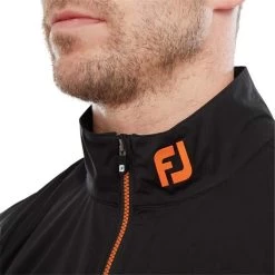 FootJoy Gents HydroKnit Waterproof Half Zip Sapphire - Black - Orange -FootJoy P 88804FOOTJOYTOPSAPPHIREBLACKORANGEGENTS 4 L