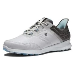 FootJoy Ladies FJ Stratos Shoes White - Grey - Ice Blue 10 FootJoy Ladies FJ Stratos Shoes White - Grey - Ice Blue -FootJoy P 90119FOOTJOYSHOESWHITEGREYBLUELADIES 4 L