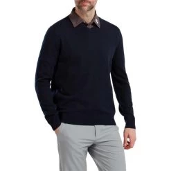 FootJoy Gents Wool Blend V-Neck Pullover Navy -FootJoy P 90130FOOTJOYPULLOVERNAVYGENTS 2 L