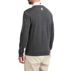FootJoy Gents Wool Blend V-Neck Pullover Heather Charcoal -FootJoy P 90131FOOTJOYPULLOVERHEATHERCHARCOALGENTS 3 L