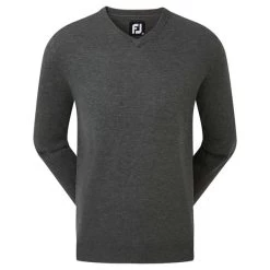 FootJoy Gents Wool Blend V-Neck Pullover Heather Charcoal