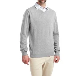 FootJoy Gents Wool Blend V-Neck Pullover Heather Grey -FootJoy P 90136FOOTJOYPULLOVERHEATHERGREYGENTS 2 L