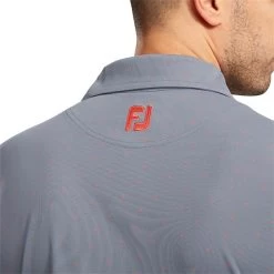 FootJoy Gents Smooth Pique Print Polo Shirt Slate - Coral -FootJoy P 90358FOOTJOYSHIRTSLATECORALGENTS 8 L