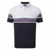 FootJoy Gents Strech Pique Colour Block Polo Shirt White - Navy