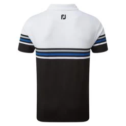 FootJoy Gents Colour Block Pique Shirt White - Black -FootJoy P 90366FJGENTSCOLOURBLOCKPIQUESHIRTWHITEBLACK 1 L