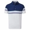FootJoy Gents Colour Block Pique Shirt Blue - White - Mint