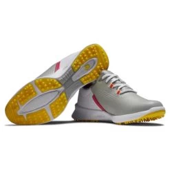 FootJoy Ladies Fuel Shoes Grey - Yellow - Pink -FootJoy P 92372FJLADIESFUELSHOESGREYYELLOWPINK 4 L