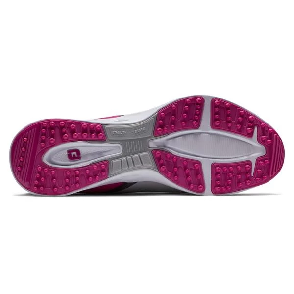 FootJoy Ladies FJ Fuel Spikeless Shoes Grey - Berry 2 FootJoy Ladies FJ Fuel Spikeless Shoes Grey - Berry - Image 2