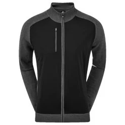 FootJoy Gents Wool Blend Tech Sweater Black - Grey
