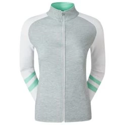 FootJoy Ladies Full Zip Mid-Layer Grey - White - Jade
