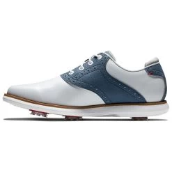 FootJoy Ladies FJ Traditions Shoes Wide-Fit White - Blue -FootJoy P 97907FOOTJOYSHOESWHITEBLUEWFLADIES 2 L
