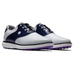 FootJoy Ladies FJ Traditions Spikeless Shoes White - Navy - Purple -FootJoy P 97926FOOTJOYSHOESWHITENAVYPURPLELADIES 5 L