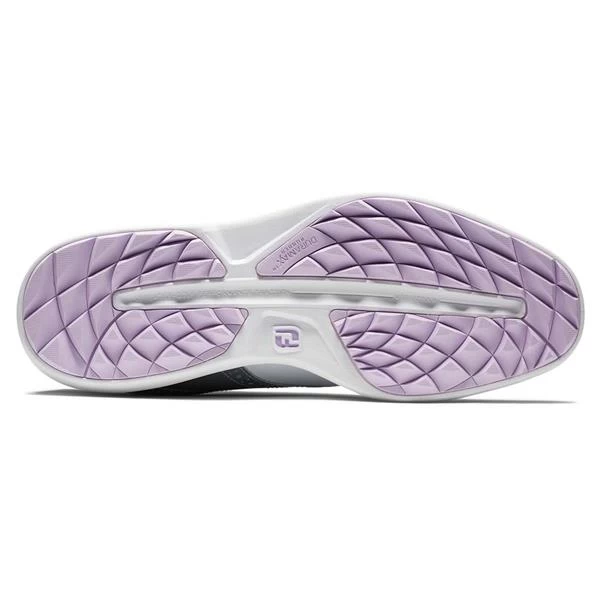 FootJoy Ladies FJ Traditions Spikeless Shoes White - Silver - Purple 2 FootJoy Ladies FJ Traditions Spikeless Shoes White - Silver - Purple - Image 2