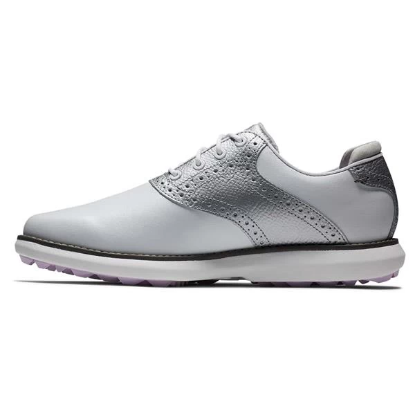 FootJoy Ladies FJ Traditions Spikeless Shoes White - Silver - Purple 3 FootJoy Ladies FJ Traditions Spikeless Shoes White - Silver - Purple - Image 3