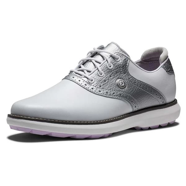 FootJoy Ladies FJ Traditions Spikeless Shoes White - Silver - Purple 5 FootJoy Ladies FJ Traditions Spikeless Shoes White - Silver - Purple - Image 5