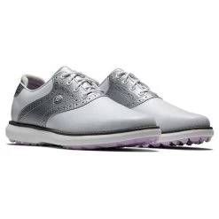 FootJoy Ladies FJ Traditions Spikeless Shoes White - Silver - Purple 11 FootJoy Ladies FJ Traditions Spikeless Shoes White - Silver - Purple -FootJoy P 97990FOOTJOYSHOESWHITESILVERPURPLELADIES 5 L