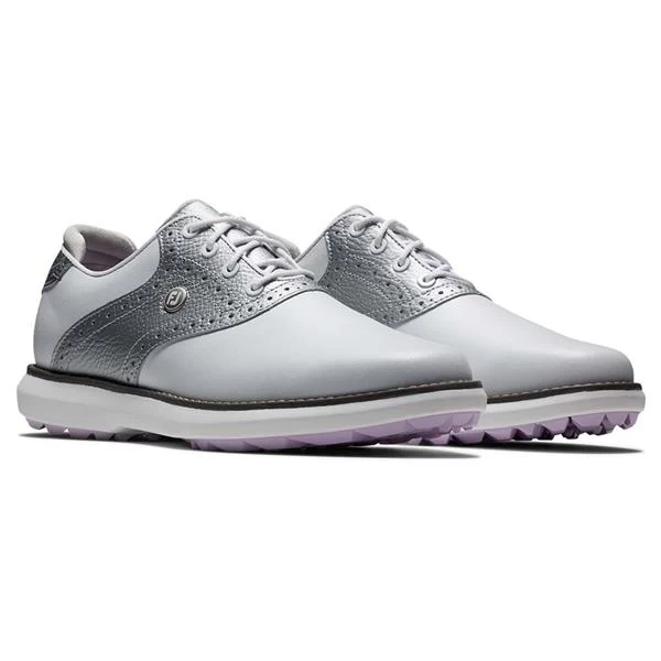 FootJoy Ladies FJ Traditions Spikeless Shoes White - Silver - Purple 6 FootJoy Ladies FJ Traditions Spikeless Shoes White - Silver - Purple - Image 6