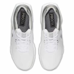 FootJoy Ladies Pro SL Shoes White - Silver -FootJoy P 98114FOOTJOYSHOESWHITESILVERLADIES 5 L