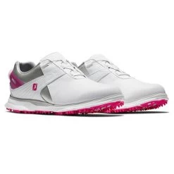 FootJoy Ladies Pro SL Boa Shoe White - Silver - Rose -FootJoy P 98119FOOTJOYSHOESWHITESILVERROSELADIES 3 L