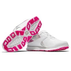 FootJoy Ladies Pro SL Boa Shoe White - Silver - Rose -FootJoy P 98119FOOTJOYSHOESWHITESILVERROSELADIES 4 L