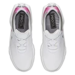 FootJoy Ladies Pro SL Boa Shoe White - Silver - Rose -FootJoy P 98119FOOTJOYSHOESWHITESILVERROSELADIES 5 L