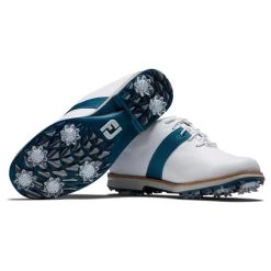 FootJoy Ladies Premiere Shoes White - Blue -FootJoy P 99020FJWPREMSHOEMEDFITWHITEBLUE 3 L
