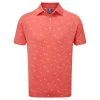 FootJoy School Of Fish Print Lisle Mens Golf Polo Shirt
