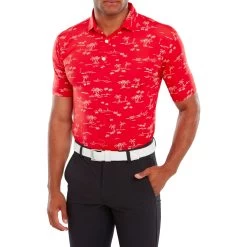 FootJoy Tropic Golf Print Lisle Mens Polo Shirt -FootJoy eazlp1rxmwf