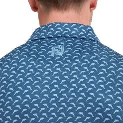 FootJoy Leaping Dolphins Print Lisle Mens Golf Polo Shirt 9 FootJoy Leaping Dolphins Print Lisle Mens Golf Polo Shirt -FootJoy fcmp4pyel1y
