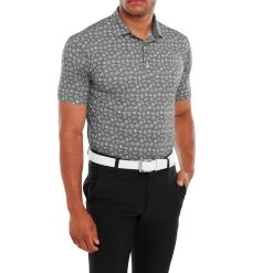 FootJoy Travel Print Lisle Mens Golf Polo Shirt -FootJoy fmrdsouw1d1
