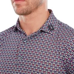 FootJoy Half Moon Geo Lisle Mens Golf Polo Shirt -FootJoy fod3comccf0