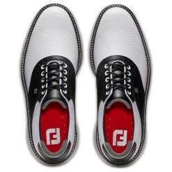 FootJoy Traditions SL Golf Shoes White/Black -FootJoy footjoy traditions sl golf shoes white black 57924 top itempicture