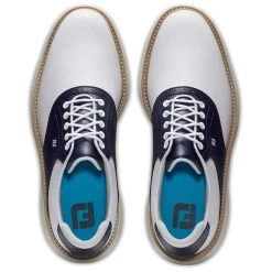 FootJoy Traditions SL Golf Shoes White/Navy -FootJoy footjoy traditions sl golf shoes white navy 57899 top itempicture