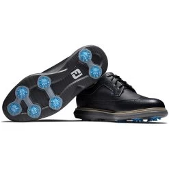 FootJoy Traditions Wing Tip Golf Shoes Black/Blue/Grey 11 FootJoy Traditions Wing Tip Golf Shoes Black/Blue/Grey -FootJoy footjoy traditions wing tip golf shoes black blue grey combo itempicture
