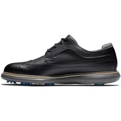 FootJoy Traditions Wing Tip Golf Shoes Black/Blue/Grey 9 FootJoy Traditions Wing Tip Golf Shoes Black/Blue/Grey -FootJoy footjoy traditions wing tip golf shoes black blue grey instep itempicture