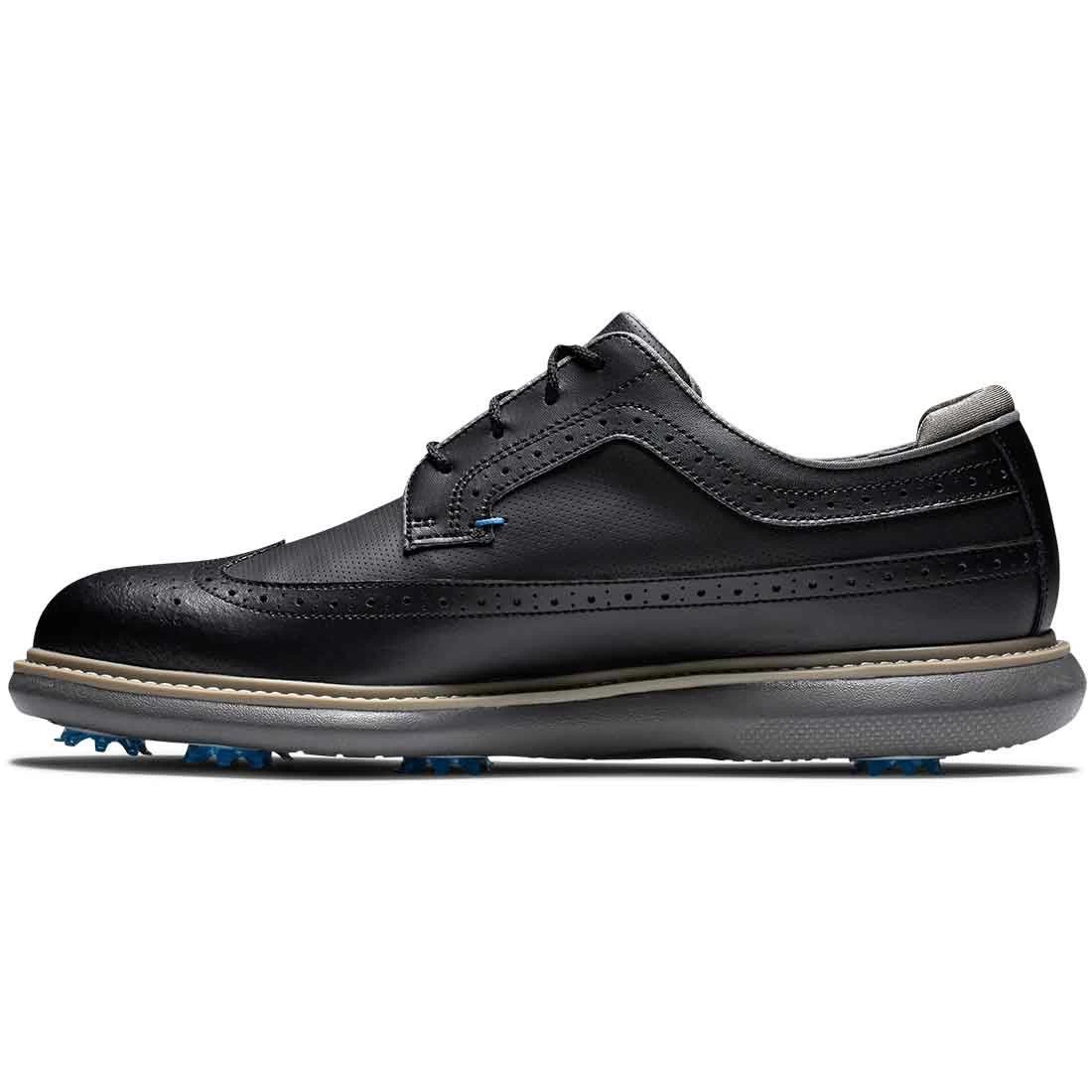 FootJoy Traditions Wing Tip Golf Shoes Black/Blue/Grey 3 FootJoy Traditions Wing Tip Golf Shoes Black/Blue/Grey - Image 3